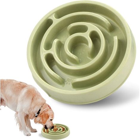 Fressnapf mit Anti-Verschluckungs-Funktion, geeignet für Hunde und Katzen – Interaktiver Futternapf im Labyrinth-Design – Abschlecken-Napf – Grün – Aus PP-Material (1/5)