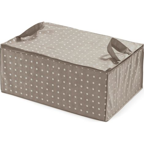 Compactor Sac de Rangement pour Vêtements et Couettes avec Fermeture éclair, Organisateur Pliable pour Armoires et Placards, Rangement étanche à la Poussière et à l'eau, Marron/Blanc (1/5)