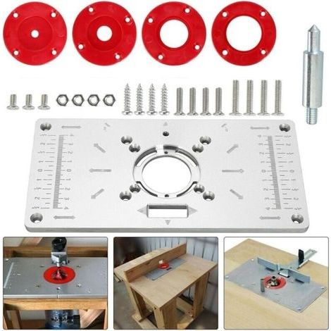 Insert de de toupie en Aluminium,d'insertion de routeur en Aluminium Robuste - Table de toupie en Aluminium d'insertion bancs de Table de toupie Outils en Bois fraisage Machine de Coupe-LIAIKI (1/5)