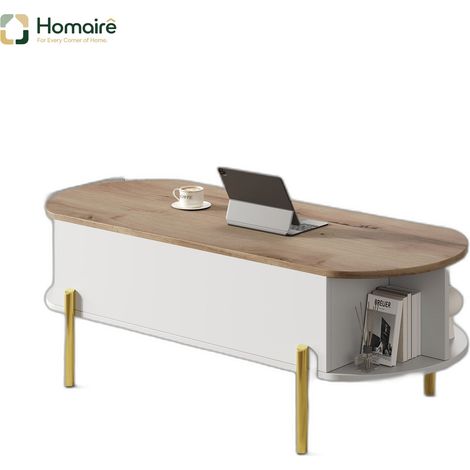 Couchtisch MDF weiß 120 x 50 x 43 cm HOMAIRE (1/5)