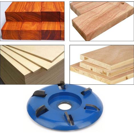 Outil de sculpture sur bois électrique pour meuleuse, lame en acier tungstène, accessoire couteau pelle, lame arc 6 dents, bleu (1/5)