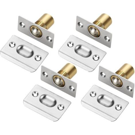 Ensemble de 4 verrous à bille pour porte, verrou à bille réglable en acier inoxydable, loquet à bille, verrou à bille, pêne dormant, verrou à bille, verrou à bille à rouleau, verrou de porte de (1/4)