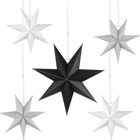 Étoiles de Noël pliables, décorations d'étoiles en papier à suspendre, étoiles pliables TY (1/5)