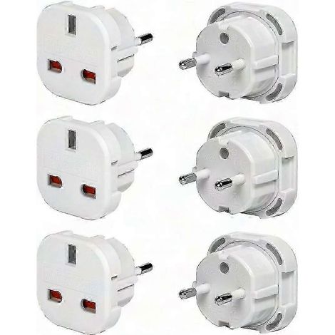 Lot de 3 adaptateurs de voyage vers l'UE (prise USB-C) pour l'Europe, l'Égypte et la Turquie (blanc). (1/5)
