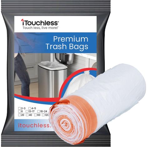 Lot de 40 sacs poubelle de grande taille, pour salle de bain, chambre à coucher, cuisine, pour recyclage des déchets et compost à la maison, au bureau, transparent (1/5)
