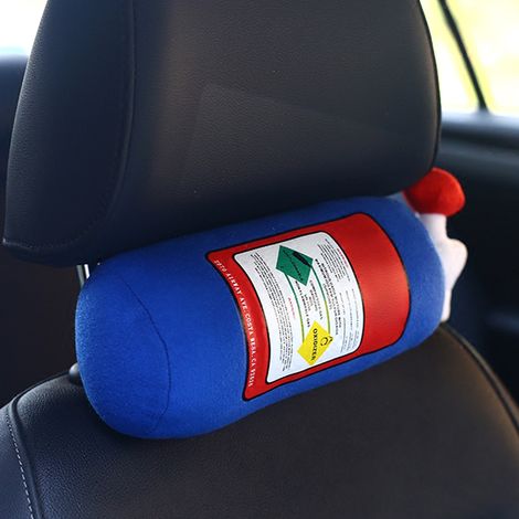 Coussin décoratif pour voiture en forme de bouteille de protoxyde d'azote (NOS), coussin d'appui-tête en peluche créative (1/5)