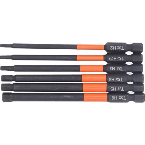 Lot de 6 Embouts de Vissage Hexagonaux Clés Allen H2 à H6 Acier Alliage S2 Aimantés pour Réparation Maison et Automobile (1/5)