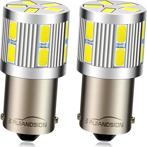 1156 LED Bulbs, 2pcs 1141 1003 LED Bulbs BA15S 6V Super Bright 5630 17SMD LED Bulbs Replacement for Backup Turn Signals, White (1/5)