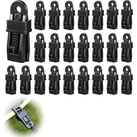 Juego de 24 piezas de sujetadores para lonas de piscina, kit de fijación de lonas, adecuado para camping, caravanas y picnics. (1/4)