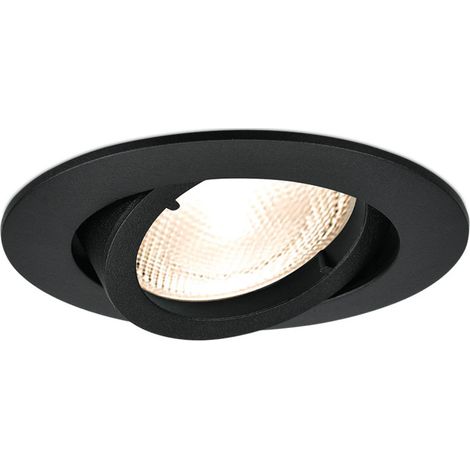 Support de spot rond noir orientable GU10/GU5.3 IP20 (1/4)
