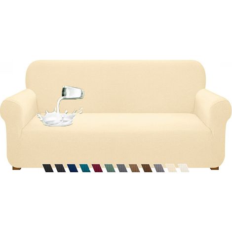 Housse de canapé imperméable en jacquard élastique spandex avec mousse antidérapante, housse de coussin pour canapé pour animaux (3 places) (1/5)