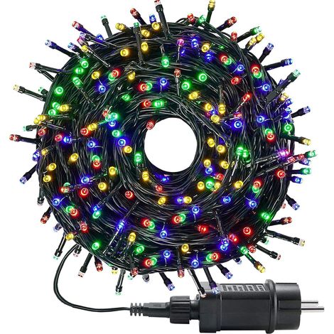 Guirlande lumineuse extérieure 100m 800 LED Guirlande lumineuse arbre de Noël avec minuterie, fonction mémoire, 8 modes, IP44 étanche pour Noël Fêtes Mariage Halloween, Blanc Chaud (1/5)