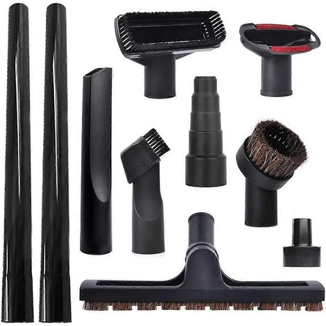 Ensemble de 10 accessoires pour aspirateur, compatible avec les aspirateurs industriels, comprenant une brosse pour parquet et un adaptateur. (1/5)