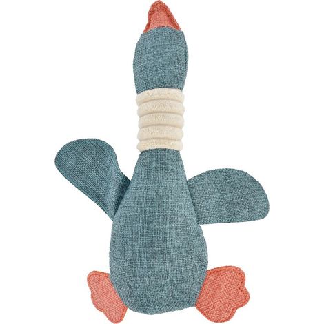 Jouet de dentition pour chien en forme de canard, 30 cm, accessoires bleus pour le nettoyage et l'entraînement des dents. (1/5)