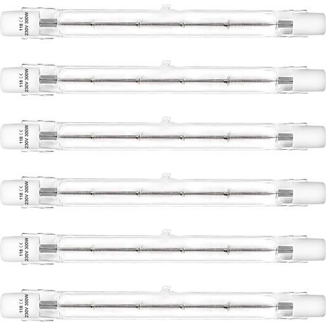 Halogenlampen, T3 r7s 118 mm 300 W Halogenlampe, T3 Typ J Lampe, warmweiß 2700 K, doppelseitige Halogenlampen (6er-Pack) [Energieklasse G]