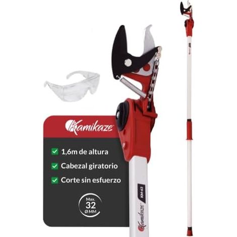 KAMIKAZE Serrucho de Poda Curvo W-330H con Mango de Madera y Hoja Curva de 330mm. Sierra para Madera con Hoja de Acero SK-4 Rico en Carbono de Alta Durabilidad (Mango Ergonómico)