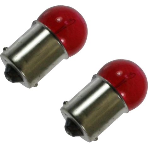 2x Ampoule 12V 21W BA15S rouge à petit globe pour moto scooter voiture quad mobylette (1/2)