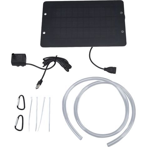 Fontaine solaire 6V 10W avec interface USB et pompe à eau pour bain d'oiseaux, idéale pour terrasse et jardin. (1/5)