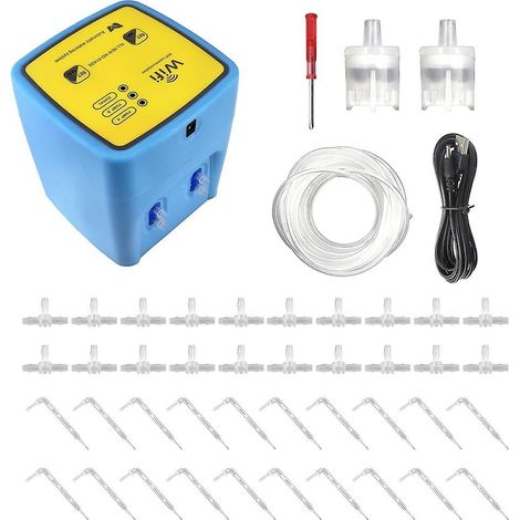Système d'arrosage automatique goutte à goutte à double pompe programmable avec application de contrôle à distance pour le jardin (1/5)