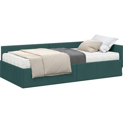 Struttura Letto Angolare con Materasso 2 pcs Verde Tessuto vidaXL (1/5)
