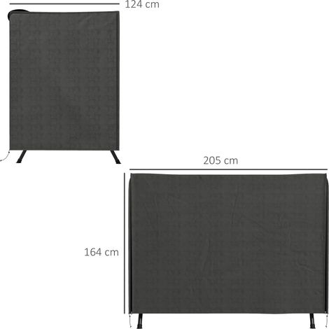 Housse de protection pour balancelle Hollywood 3 places, imperméable et résistante à l'hiver, en bâche anti-UV et tissu Oxford 600D indéchirable, 205 x 124 x 164 cm, gris foncé. (1/5)