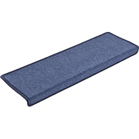Tappetini per scale 15 pz 65x21x4 cm blu bordo rettangolare vidaXL