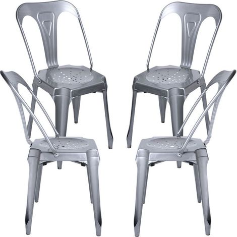 Packs Sillas Comedor - Pack 4 Sillas Ulix - Gris metalizado (1/4)