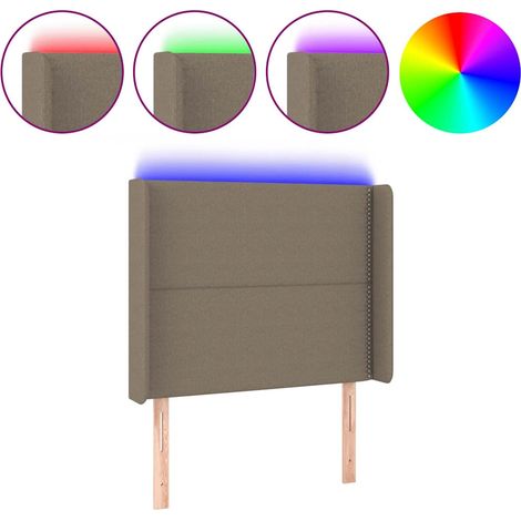 Maison Exclusive - Cabecero con LED de tela gris taupe 103x16x118 (1/5)
