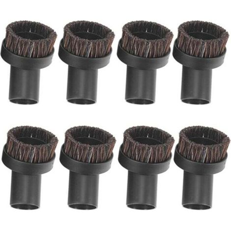 Lot de 8 Brosses Rondes de Remplacement pour Aspirateur à Poils de Cheval Nettoyage des Coins et Pistes Diamètre Intérieur 32 mm