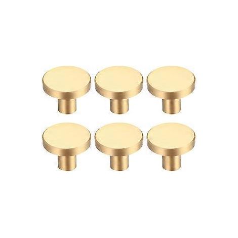 Einzelne Schubladengriffe, goldene Möbelknöpfe, runde Schrankknöpfe, Schubladengriffe aus goldfarbenem Messing, Küchentürgriffe zur Dekoration – 20 x 25 mm