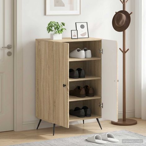 Cabinet à chaussures BREDA 59,5 x 39,5 x 90 cm Chêne Sonoma (1/4)