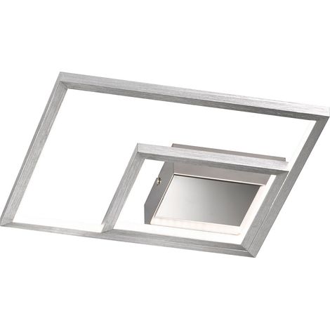 Plafoniera LED Lampada da soffitto a 3 fiamme Luce da soggiorno moderna, Argento moderno, 1x LED 12W 1100Lm 3000K, LxLxH 30x30x5,5 cm, WOFI 9487.02.63.9300 (1/5)