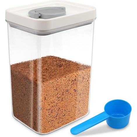 Récipient hermétique pour sucre brun avec couvercle et pelle, récipient de rangement pour sucre en plastique transparent pour grains de café et farine, pour la maison, la cuisine (1/5)
