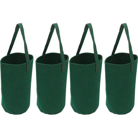 Sac de Culture Inversé pour Tomates et Fraises Tissu Feutre Vert 38x33x1 cm avec Poignée de Suspension Lot de 4 Pièces Réutilisable (1/5)