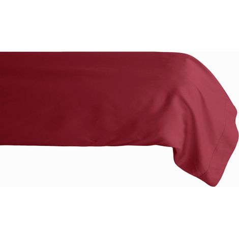Taie de traversin percale pur coton peigné longues fibres 80 fils/cm² Vent du sud - Carmin - 43 x 195 cm