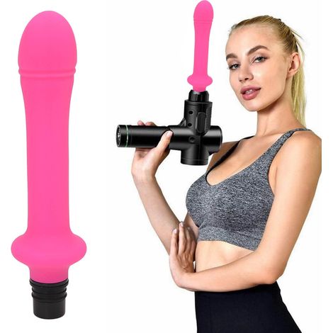 Têtes de Masseur de Percussion, Embouts de Massage Remplaçables, Accessoires pour Pistolet de Massage Profond des Tissus, Tête en Silicone pour Muscle Corps, Cous, Dos, 0,47-0,51 pouce, Rose, Lot de 6 (1/5)
