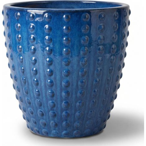Provencelia Blumentopf Attila Ø23 cm Höhe 22 cm frostbeständig, keramisch, handgefertigt, Antikblau (1/5)