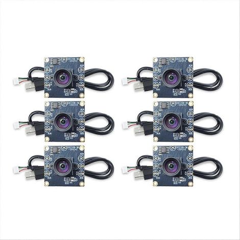 6 modules de caméra grand angle 100° 1MP OV9732 1280x720 USB, mise au point manuelle sans pilote, câble USB de 2 m inclus pour WinXP/7/8/10 (1/5)