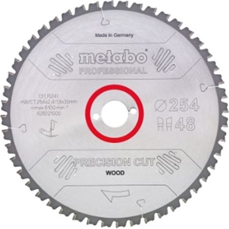 Hoja de sierra circular 31,5 cm para madera, corte preciso, uso profesional y bricolaje, alta durabilidad, 1 unidad, compatible con 30 mm – Metabo 628057000