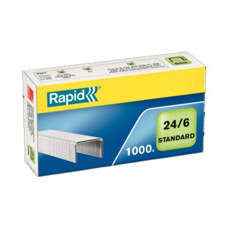 CAJA DE 1000 GRAPAS TIPO 22/6 - 24/6 GALVANIZADAS PARA GRAPADORAS DE SOBREMESA/OFICINA RAPID 24855600