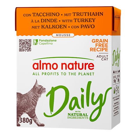 Gatto - Almo Nature Daily Mousse Tacchino 380 gr (1/2)