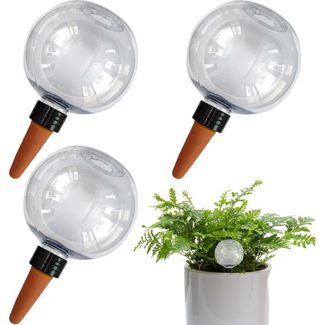 3 globi per irrigazione delle piante, inserto per fioriera da 500 ml, dispositivi di irrigazione trasparenti per piante da interno in vaso (1/5)