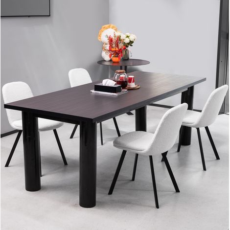 CHICFURN Sillas de comedor 44x43x84 cm, lote de 2, tela de felpa beige, estructura metálica (1/5)