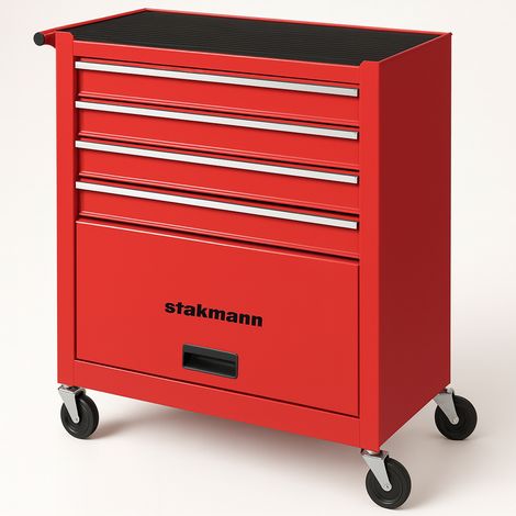 Carrello Portautensili con 4 Cassetti Rosso Carrellino per Utensili in Acciaio (1/5)