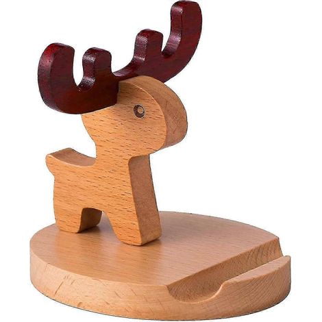 Support en bois pour téléphone portable et tablette, station de charge, organisateur, table de chevet, bureau, chambre, école, cuisine, antidérapant (1/5)