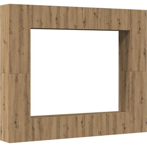 Maison Exclusive - Set Mobile TV 8 pz Montato a Parete Rovere in Legno Multistrato