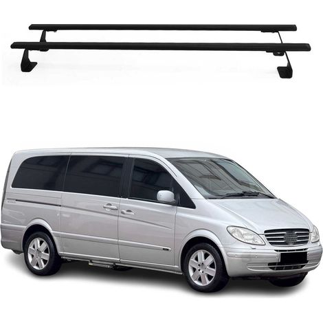 OMAC Heavy Duty Dachträger Querträger kompatibel mit Mercedes Vito W639 2003-2014 – 2 Stangen – Stahl Schwarz (1/5)