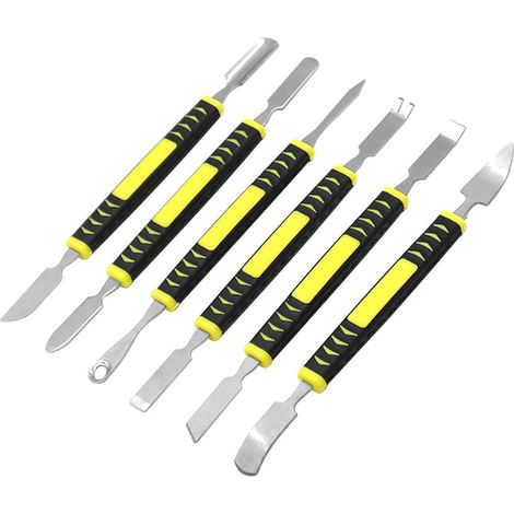 6 Pièces Barre de Biche en Métal Double Extrémité Outils de Réparation électroniques Ensemble de Spudger en Métal pour iPad, Téléphone Portable, Ordinateur (1/5)