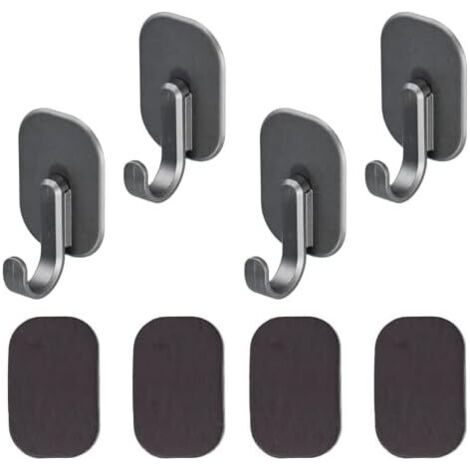Lot de 4 crochets magnétiques extra puissants pour tableaux blancs, réfrigérateurs, armoires classement et plus encore, design antidérapant, noir - (1/5)