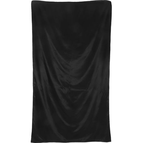 Nappe rectangulaire en satin noir 102 x 58 pouces, lavable, en tissu soyeux brillant, pour les mariages, les banquets et les repas (1/5)